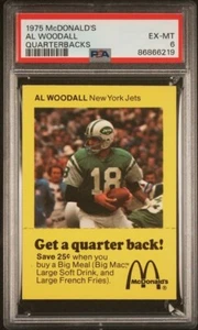 PSA 6 1975 McDonald's Quarterbacks Al Woodall New York Jets Newly Graded - Picture 1 of 2