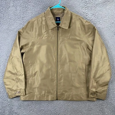 Chaqueta cortavientos grande GAP para hombre Harrington cremallera completa dorada Y2K años 2000 Foto 1 de 4