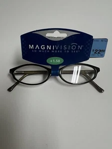 MAGNIVISION READING GLASSES - JUDY New +1.50 Brown Frame - Picture 1 of 9