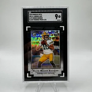2020 Optic Jordan Love Black Pandora /25 SSP RC SGC 9 Mint Graded Rookie Packers - Picture 1 of 3