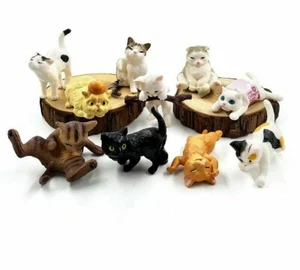 Cat Figurine Miniature Lifelike Kitten Animal Decoration Mini Fairy Garden 1pcs - Picture 1 of 22
