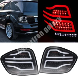 Black Fits 2006-2011 Mercedes Benz W164 ML350 ML450 LED Bar Tail Lights Lamps - Picture 1 of 13
