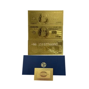 3pcs 100 1000 One Million US Dollar Gold Banknotes Display Collection Great Gift - Picture 1 of 5