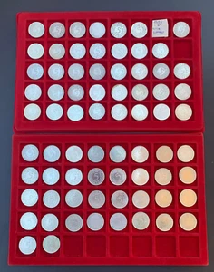 72 x 5 DM SILBERADLER 1951-74 HEIERMANN KOMPLETT OHNE 1958 J ALLES SEHR GEPFLEGT - Bild 1 von 5