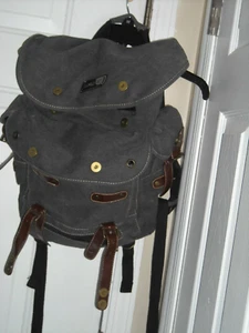 Eurosport Denim / Canvas Backpack, Gray, Used, Good Condition - Picture 1 of 8