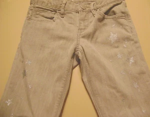 GIRLS GAP 1969 SUPER SKINNY DENIM JEANS SIZE 8 REGULAR-GRAY DENIM WITH STARS - Picture 1 of 2