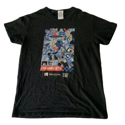 Vintage SAN JOSE EARTHQUAKES CLASH MLS Windows Soccer Football Sz Small T Shirt Cover