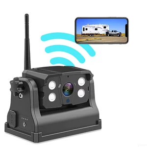 RV WIRELESS BACKUP REAR VIEW CAMERA Wi-Fi HITCH MAGNET TRUCK TRAILER SECURITY - Picture 1 of 23