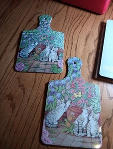 Set Of Small Cutting Boards One Melamine Ware One Copy. 5 3/4 X 10 In. Cats - Picture 1 of 9