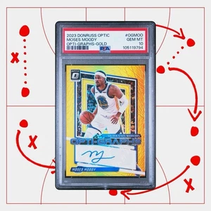 2023 PANINI DONRUSS OPTIC OPTI-GRAPHS OGMOO MOSES MOODY GOLD /10 PSA 10 Warriors - Picture 1 of 2