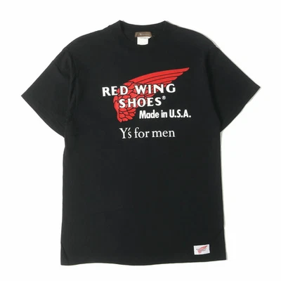 Camiseta Yohji Yamamoto tamanho 3/02Aw asa vermelha Ys para homens estampa de logotipo gola redonda - Imagem 1 de 4