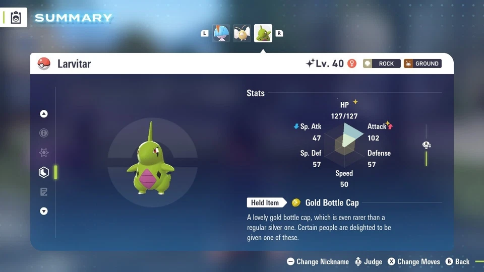 Pokémon Legends: Z-A Shiny Larvitar 6iv ✨Max EV✨ALPHA - Image 1 of 1