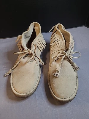 J. Crew 麂皮绒 Chukka 踝莫卡辛 Wirh 流苏女式 10 码意大利制造 — 第 1/4 张图片