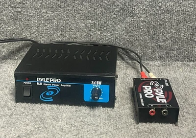 Pyle Pro Stereo Amplifier 🔊 PCA1 + PP-999 Phono Preamp 2x15W Black - Image 1 of 4