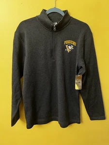 New Men’s Medium Pittsburgh Penguins Half Zipped Sweatshirt NHL Licensed Size M - Picture 1 of 4