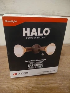 💡Cooper Lighting Halo Outdoor Security Twin Head Flood Light PWT250BR Bronze - Picture 1 of 3
