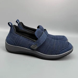 Mocasín Orthofeet Quincy para mujer 7,5 azul correa monje punta redonda sin cordones cómodo - Imagen 1 de 10