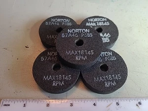 Norton 57A46 P5B5 Grinding Wheel 2" X 1/2" X 3/8",  quantity of  5 - Picture 1 of 3