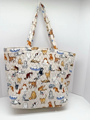 Vera Bradley A Cat's Life Grand Tote Large Quilted Cotton Bag Shopper NWT - Image 1 of 3