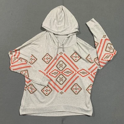 Sudadera con capucha para mujer Roper Wear The West gris estampado suroeste azteca talla grande Foto 1 de 4