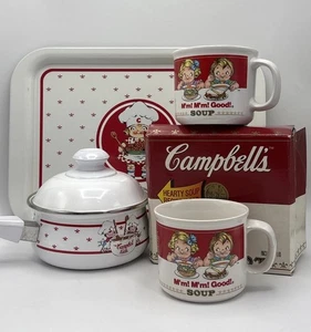 Campbell’s Soup Vintage Collectibles Soup Pot, Mugs, Tray (M) - Picture 1 of 22