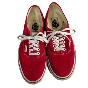 Vans Authentic 721565 Red Canvas Shoes Unisex Shoe Size Women's 9 Men's 7.5 - Picture 1 of 19