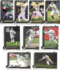 2025 Topps Series 1 Baseball Team Set 9 Cards Oakland Athletics Jacob Wilson RC - Picture 1 of 6