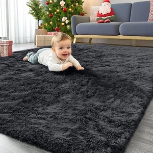 Kid Friendly Shaggy Rugs Soft Fluffy Shag Area Rug Living Room Bedroom Carpet US - Picture 1 of 59