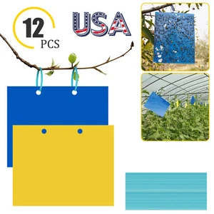 12Pcs Dual-Sided Sticky Fly Trap Paper Fruit Flies Insect Glue Catcher 2 Colors - Picture 1 of 46