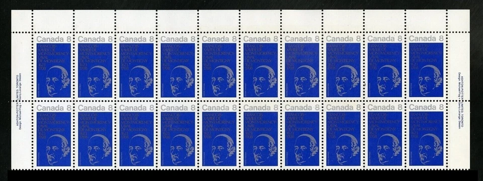 Canada Stamps — Pane of 20 — 1973, Bishop Laval #611 — MNH - Image 1 of 1