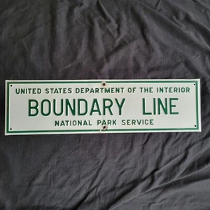 Embossed US National Park Boundary Sign 14 & 3/4" X 4" Aluminum - Picture 1 of 9