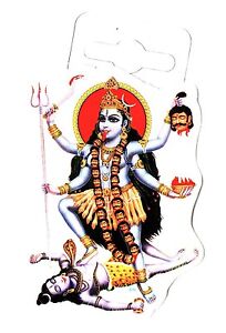 Traditional Kali Maa Paper Adhesive Sticker – Hindu Religious Sticker
