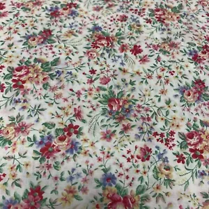 Country Floral Fabric By The Kesslers For Concord Pink Lavender Green Vtg 1+ Yds - Picture 1 of 19