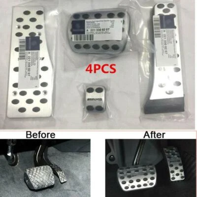 AMG Alloy Pedal Covers Fit For Mercedes Benz A E C S GLK CLK SL W203 W204 W212 - Imagem 1 de 4