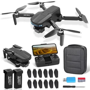 Drones with Camera 4k 3-Axis Gimbal RC Quadcopter 5G WiFi FPV W/ 2 Batteries Bag - Picture 1 of 9