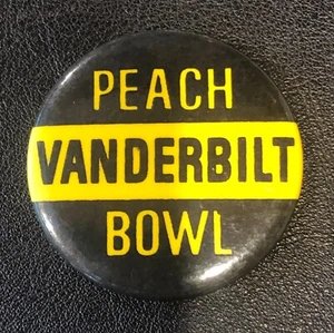Vanderbilt University Commodores NCAA VINTAGE SEC Button Pinback Peach Bowl - Picture 1 of 2