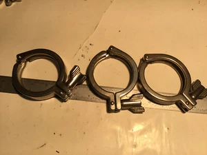 3 pc Stainless Steel Tri Clover Clamp 2.5" Used (40) - Picture 1 of 4