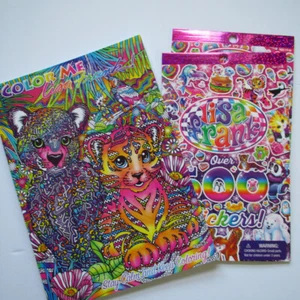 Color Me Lisa Frank! Coloring Book and 2 Sticker Packs (Retro 90s Nostalgia NEW) - Imagen 1 de 7