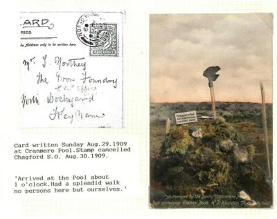 GB DEVON LOCAL POST *Cranmere Pool* DARTMOOR POST BOX Used 1909 Card RARE AG48 - Image 1 of 4