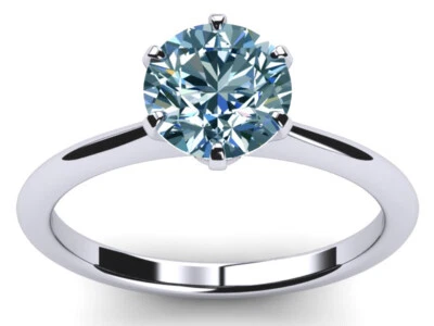 2.85 Ct Vvs1; .Round Ice Blue White Moissanite Diamond Solitaire Ring 925 Silver - Image 1 of 4