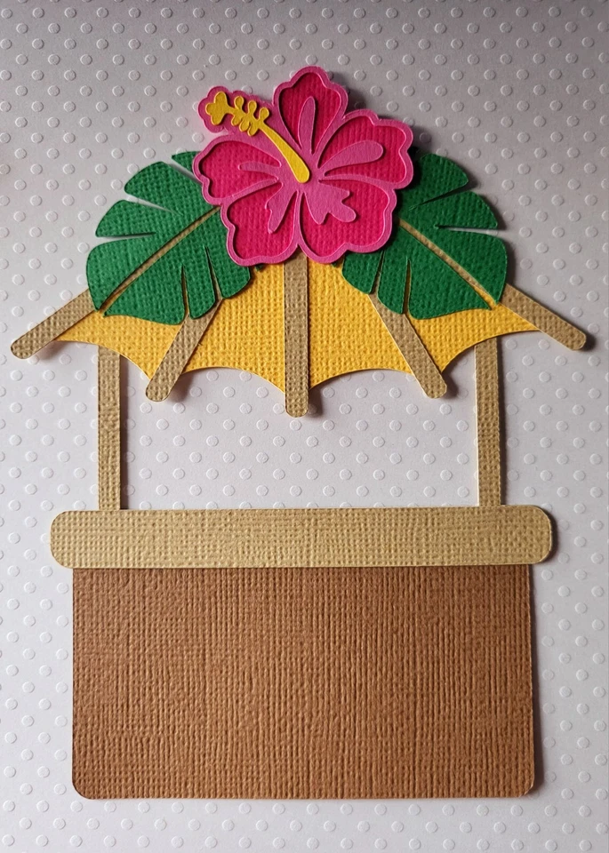 Cabaña Tiki Hawaiana. Álbum de recortes, piezas de papel para hacer tarjetas Foto 1 de 1