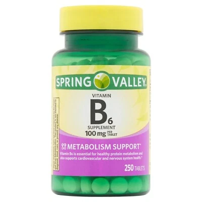 Spring Valley Vitamin B6 Tablets, 100 mg, 250 Count..+ - Image 1 of 4
