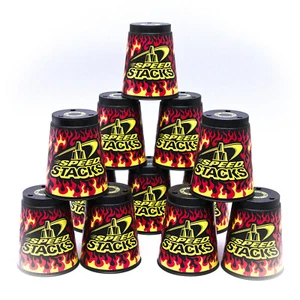 Tazas Speed Stacks BLACK FLAMES | Juego completo de 12 | WSSA oficial | ¡Envío y devolución gratuitos! - Imagen 1 de 15