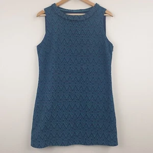 White Stuff Dress Womens UK 14 Blue Striped Zigzag Textured Short Boho Casual - Picture 1 of 17
