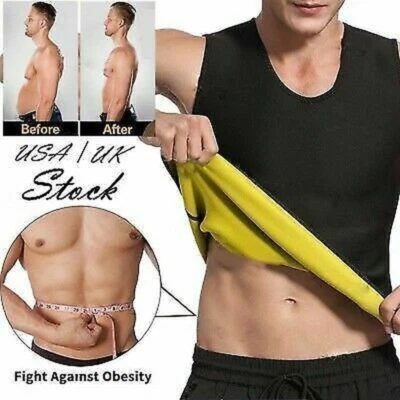 S-5XL Neoprene Thermo Men Waist Shaper Sweat FAJA Thermal Trainer Underwear Vest - Image 1 of 4