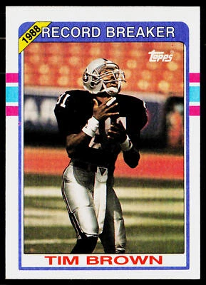 Tim Brown, 1989 Topps, #2, Los Angeles Raiders, Football Card - Image 1 of 2