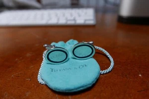 Tiffany & Co Sterling Silver And Blue Enamel Cufflinks - Picture 1 of 3