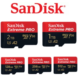 Sandisk Extreme Pro Micro SD 128GB 256GB 512GB 1TB 2TB Class 10 Speicherkarte - Bild 1 von 16