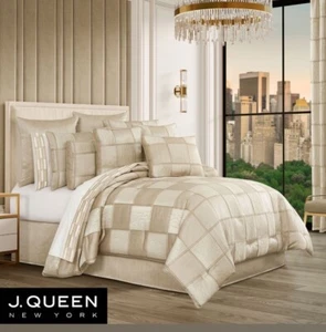 NIP J. Queen New York Brando Ivory California King Comforter Set 4 Pc - Picture 1 of 7