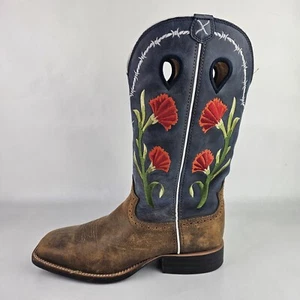 Twisted X Womens Sz 8.5B Brown Floral Ruff Stock Cowgirl Western Square Toe Boot - Picture 1 of 15